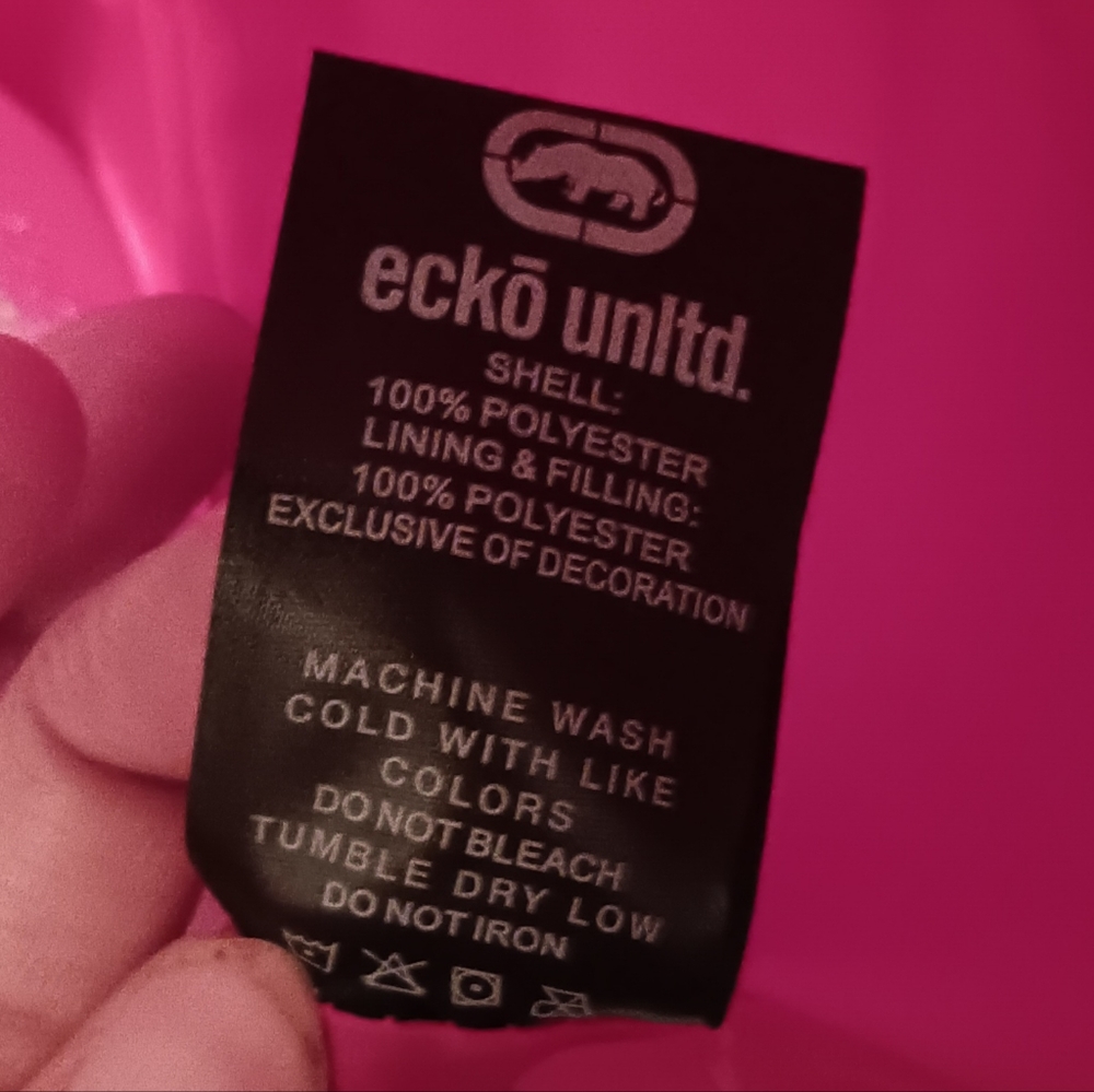 ECKO UNLTD Puffer Vest Mens Size XL Red/Black Hooded Full Zip Spell Out - Picture 13 of 16